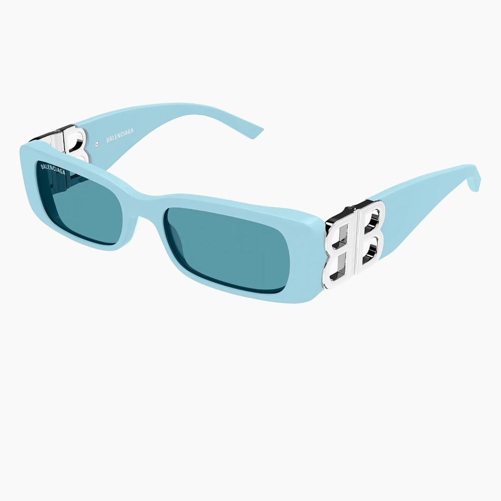 Balenciaga Light Blue Sunglasses with Logo Detail
